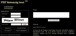 phpsectest oldal képernyőkép
